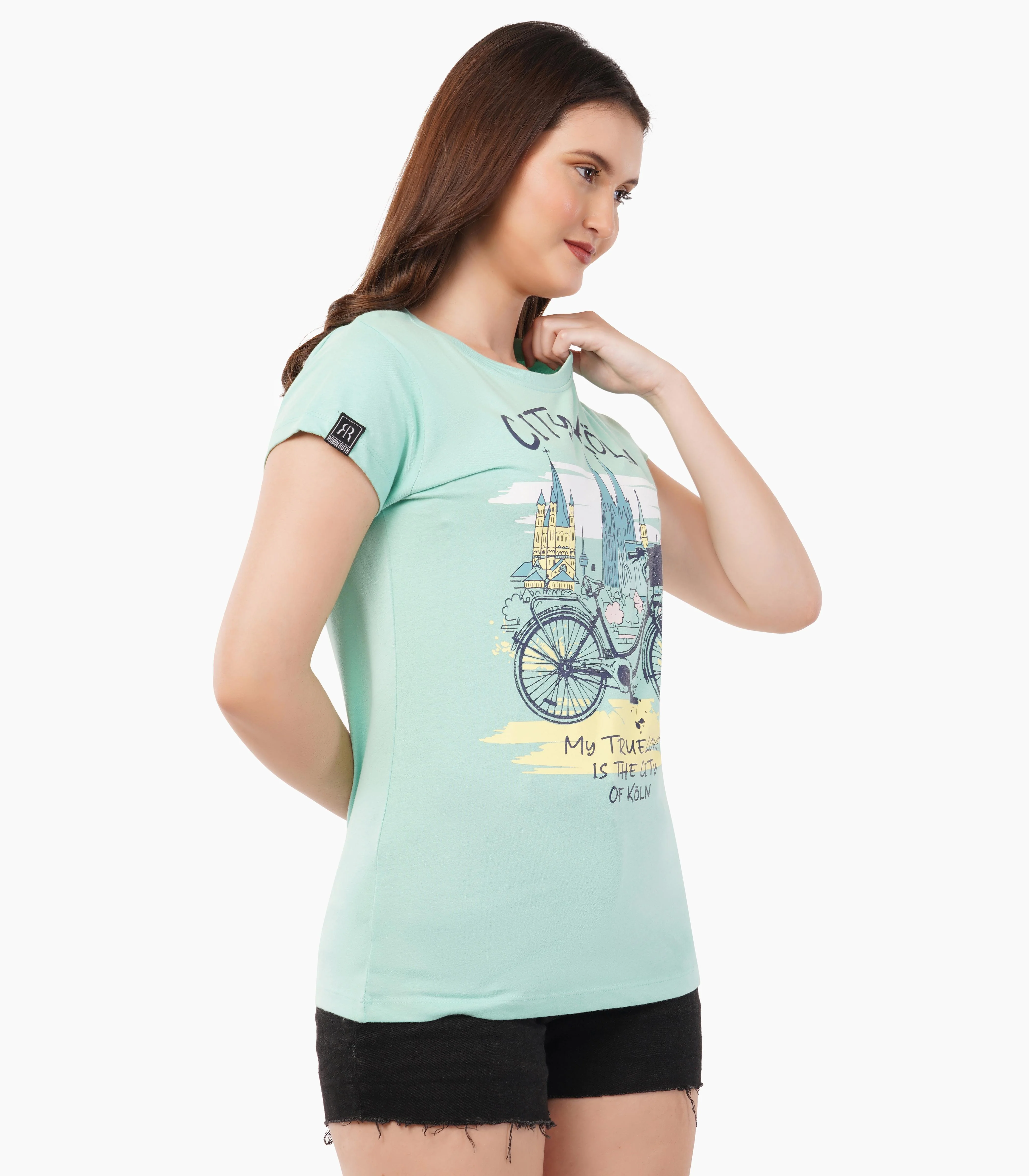 Köln Rundhalsausschnitt T-Shirt Damen-RRT417 - Image 4