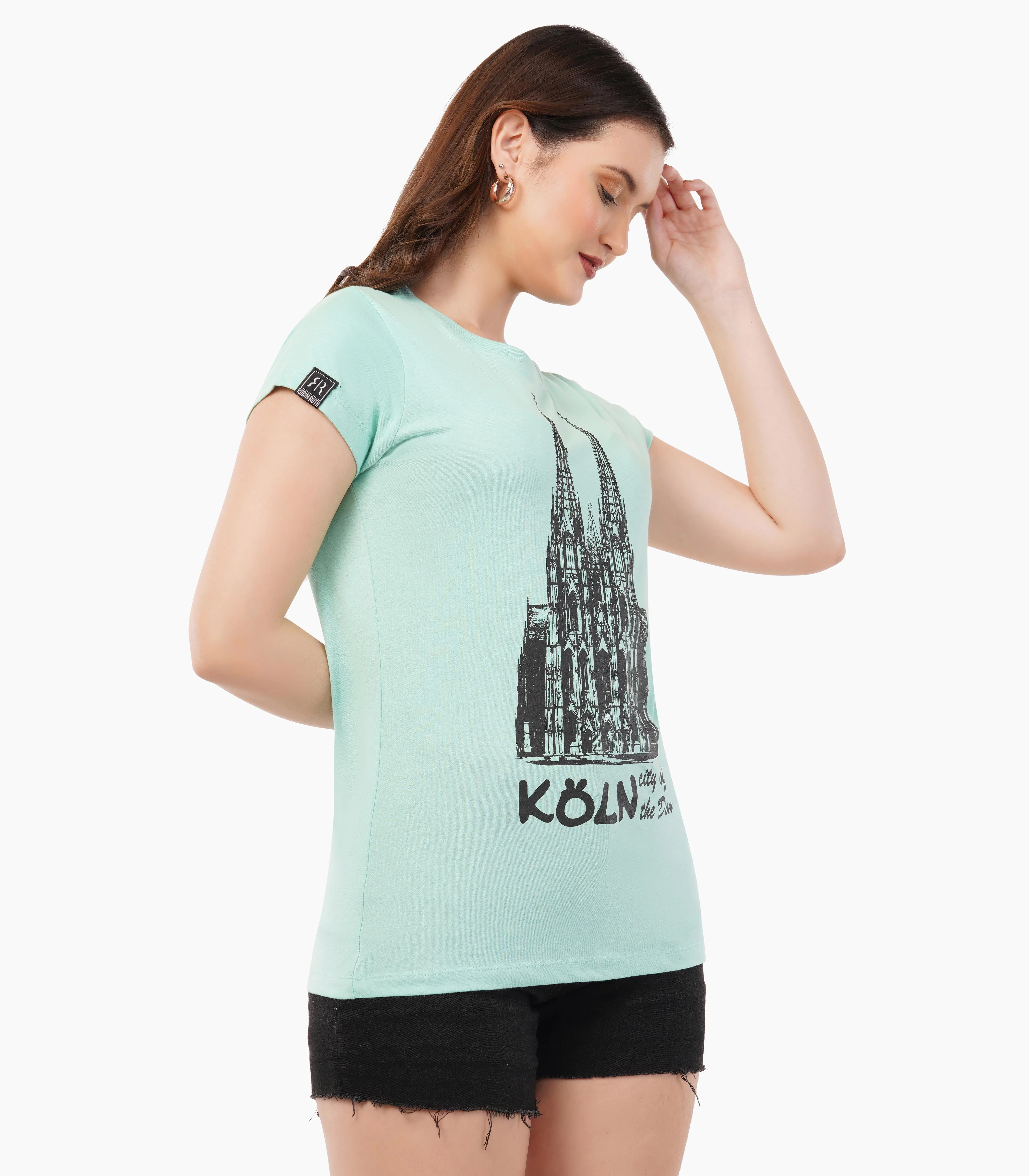 Köln Rundhalsausschnitt T-Shirt Damen-RRT430 - Image 4