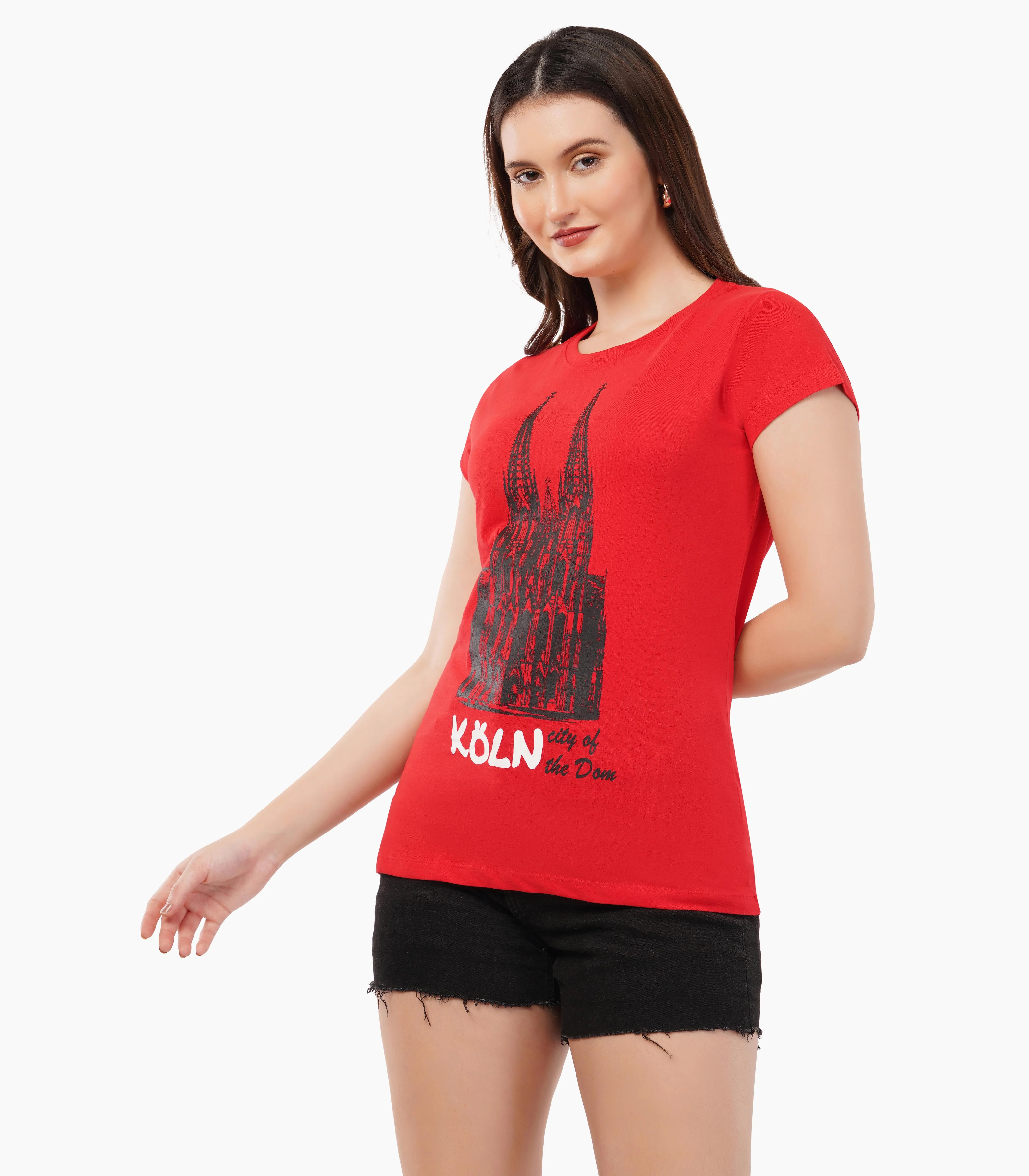 Köln Rundhalsausschnitt T-Shirt Damen-RRT431 - Image 3