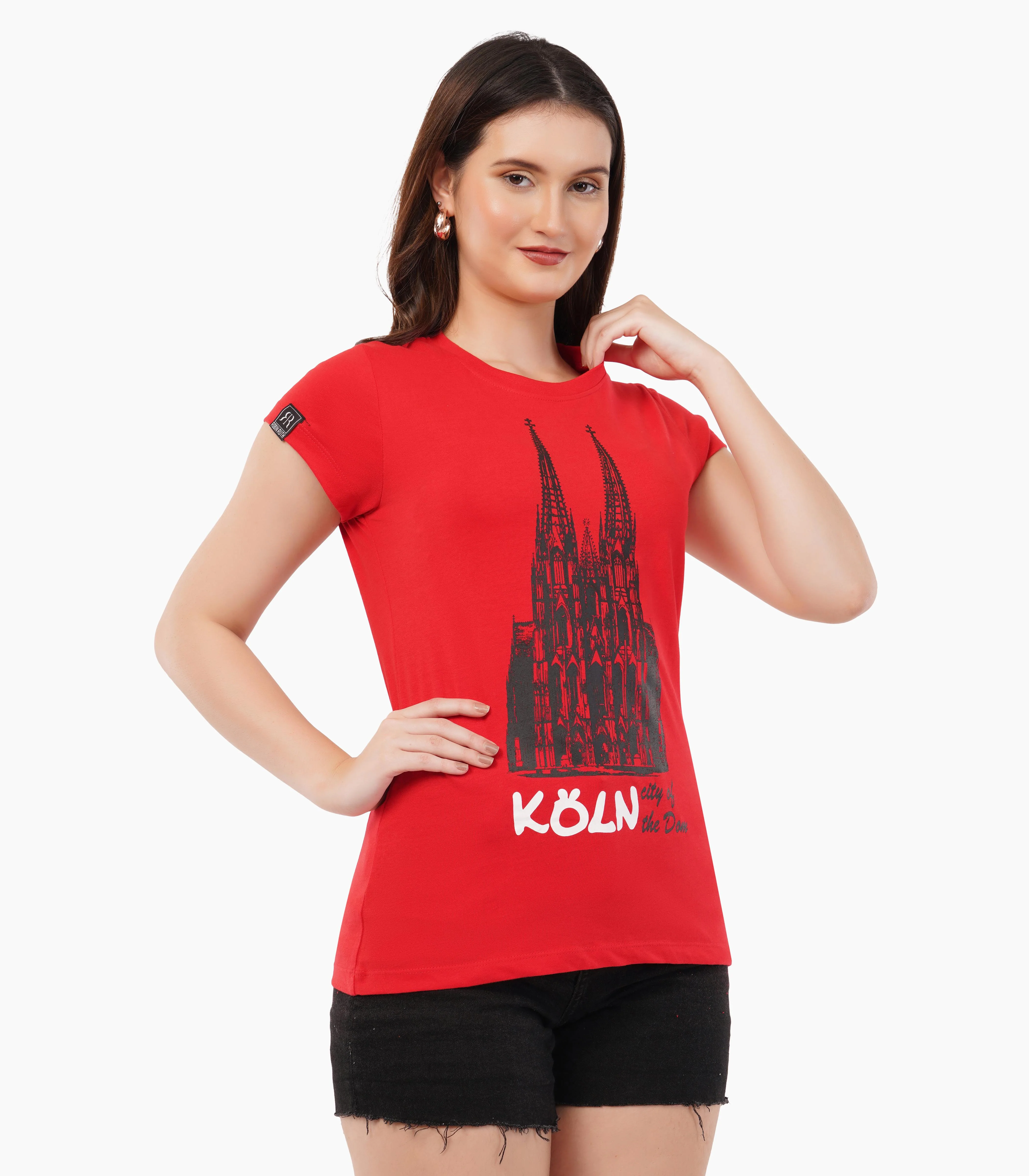 Köln Rundhalsausschnitt T-Shirt Damen-RRT431 - Image 4