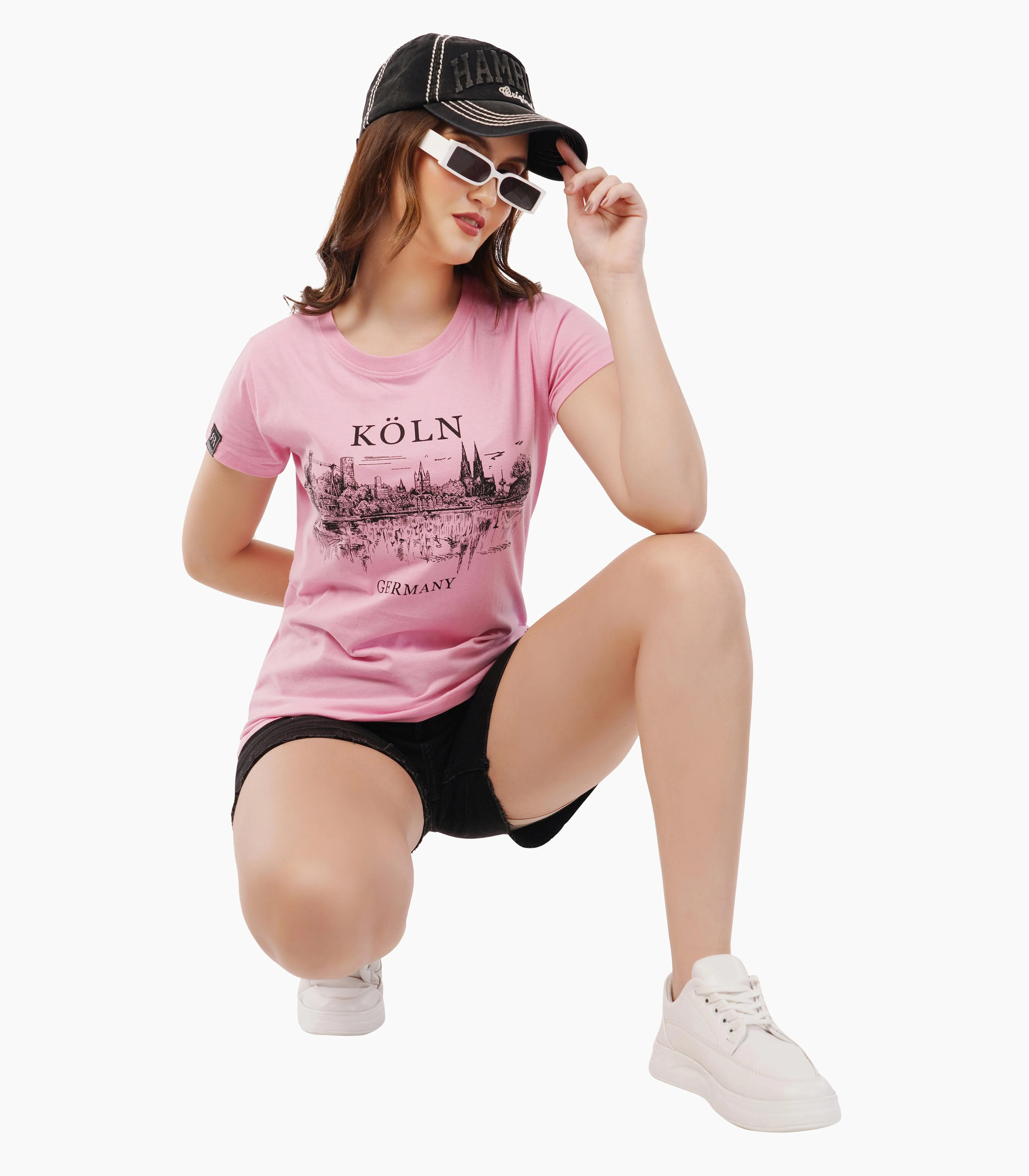Köln Rundhalsausschnitt T-Shirt Damen-RRT439 - Image 2