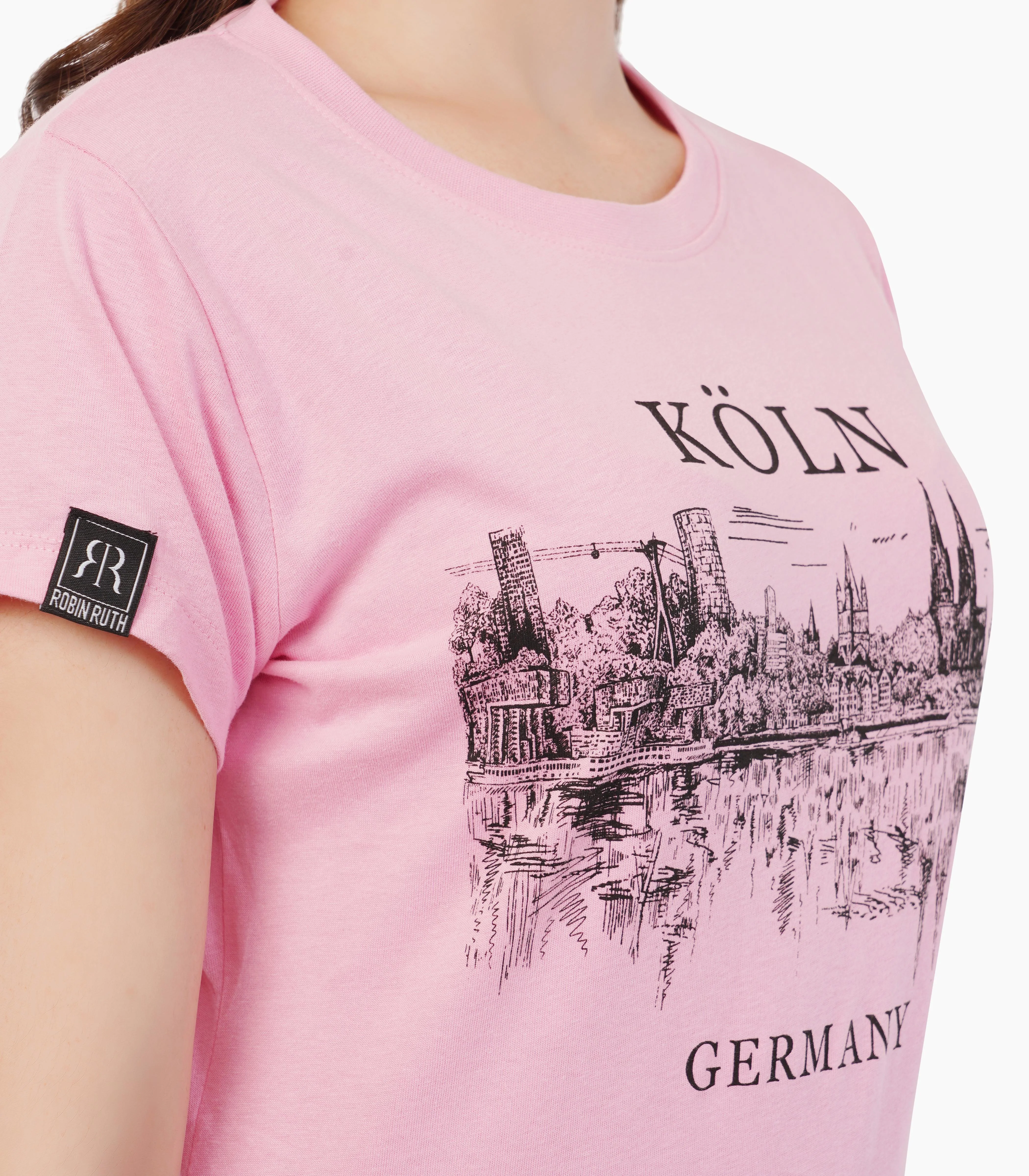 Köln Rundhalsausschnitt T-Shirt Damen-RRT439 - Image 6