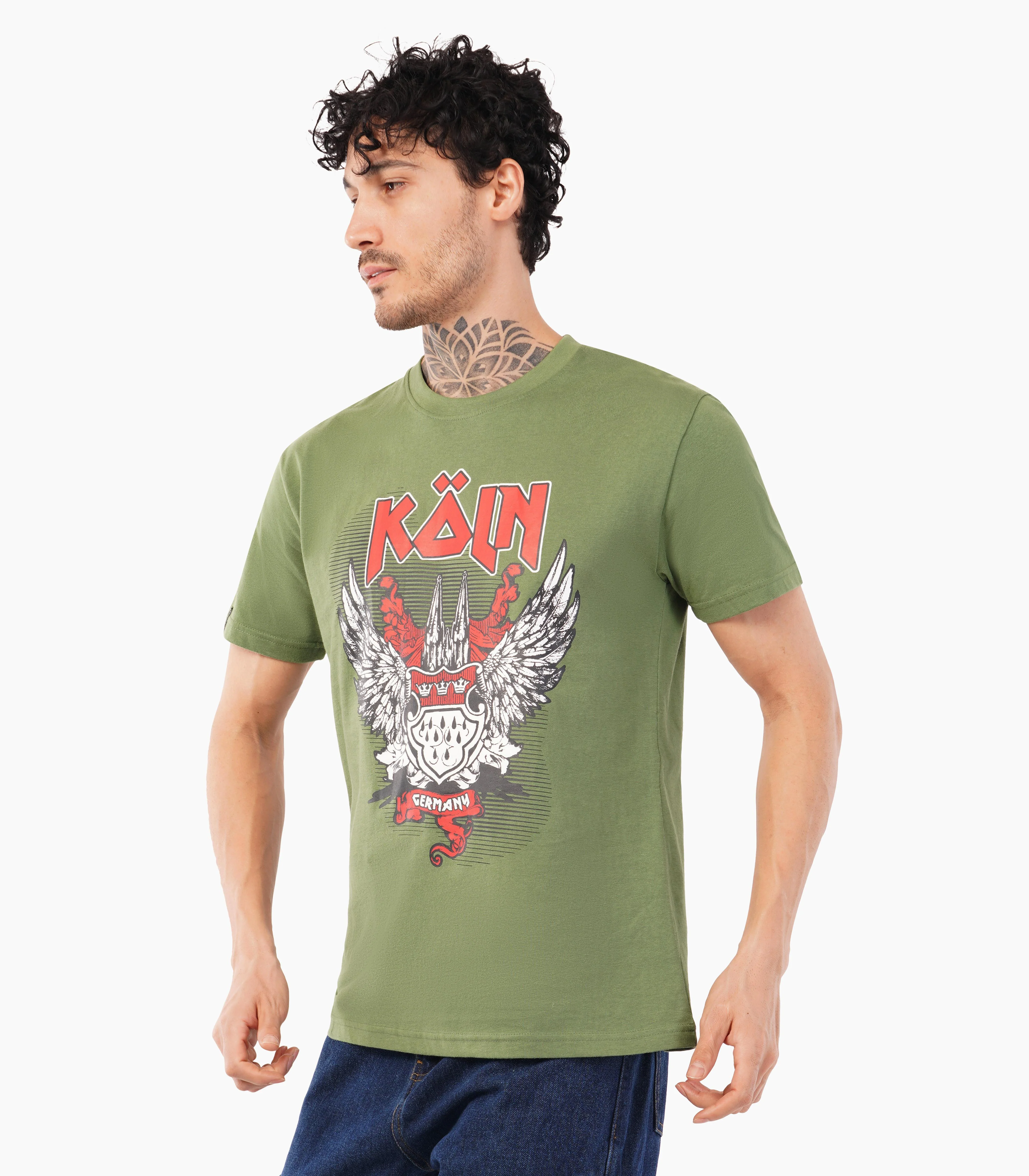 Köln Rundhalsausschnitt T-Shirt Unisex-RRT425 - Image 3