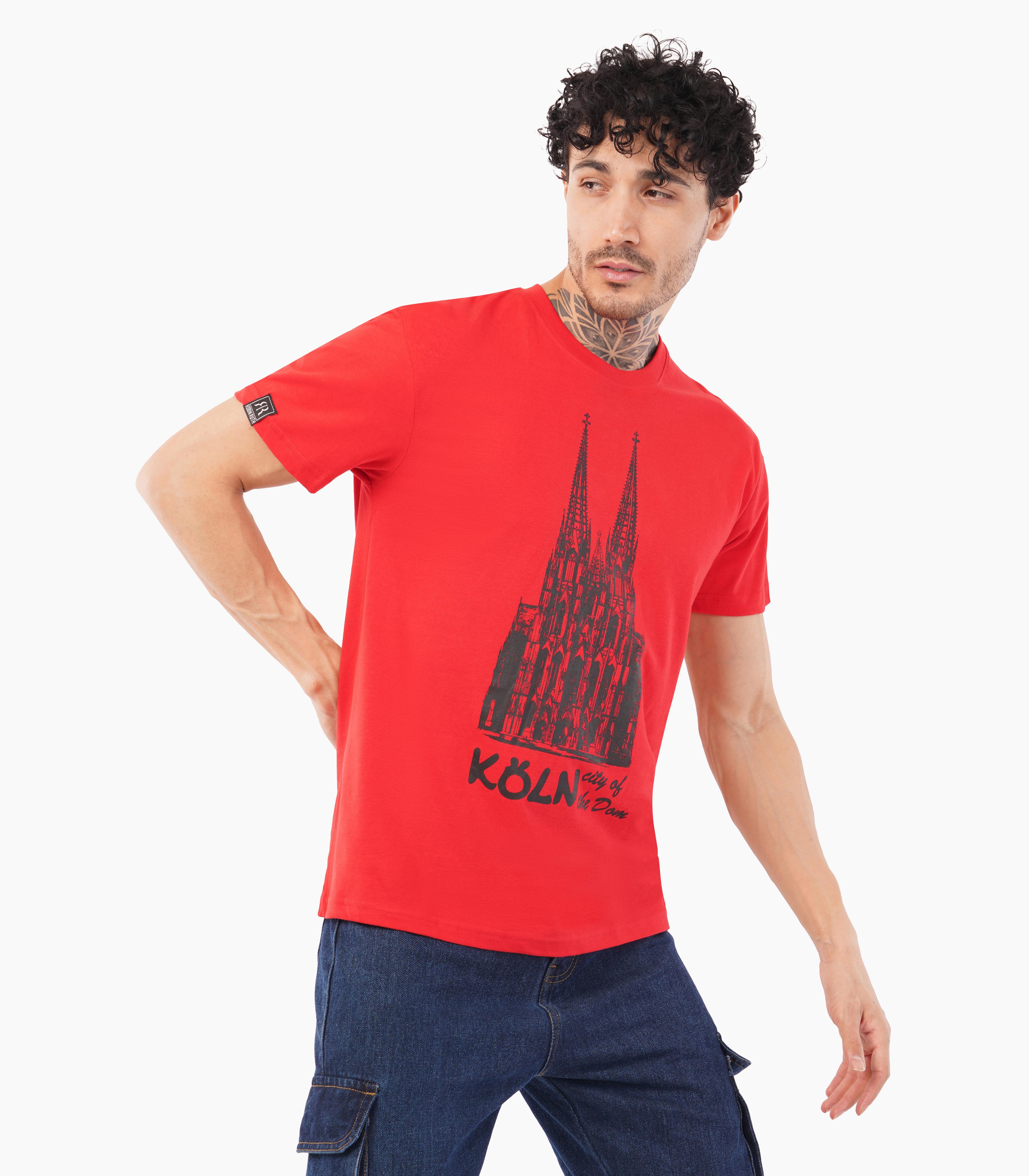 Köln Rundhalsausschnitt T-Shirt Unisex-RRT429 - Image 3