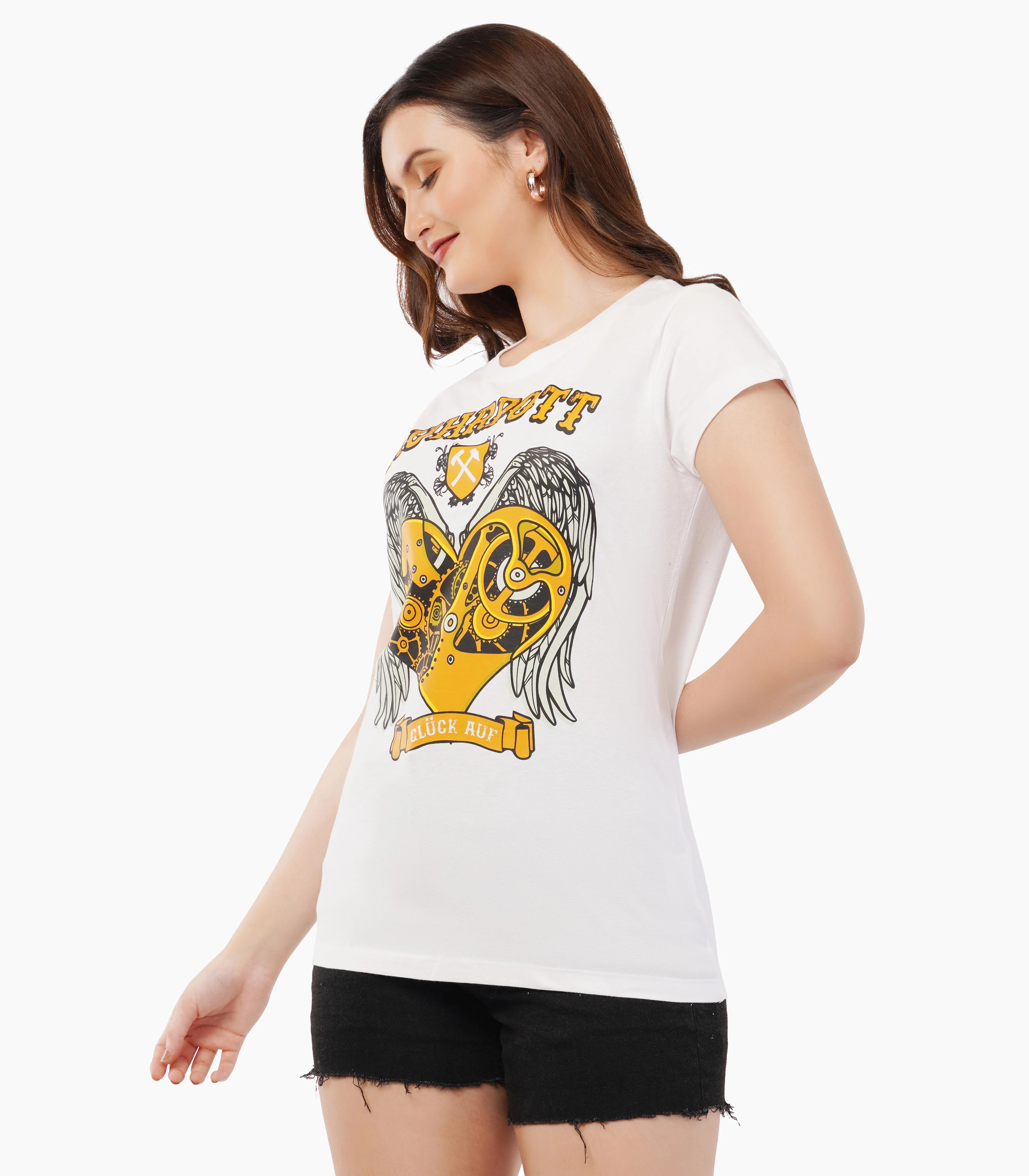 Ruhrpott Rundhalsausschnitt T-Shirt Damen-RRT544 - Image 3