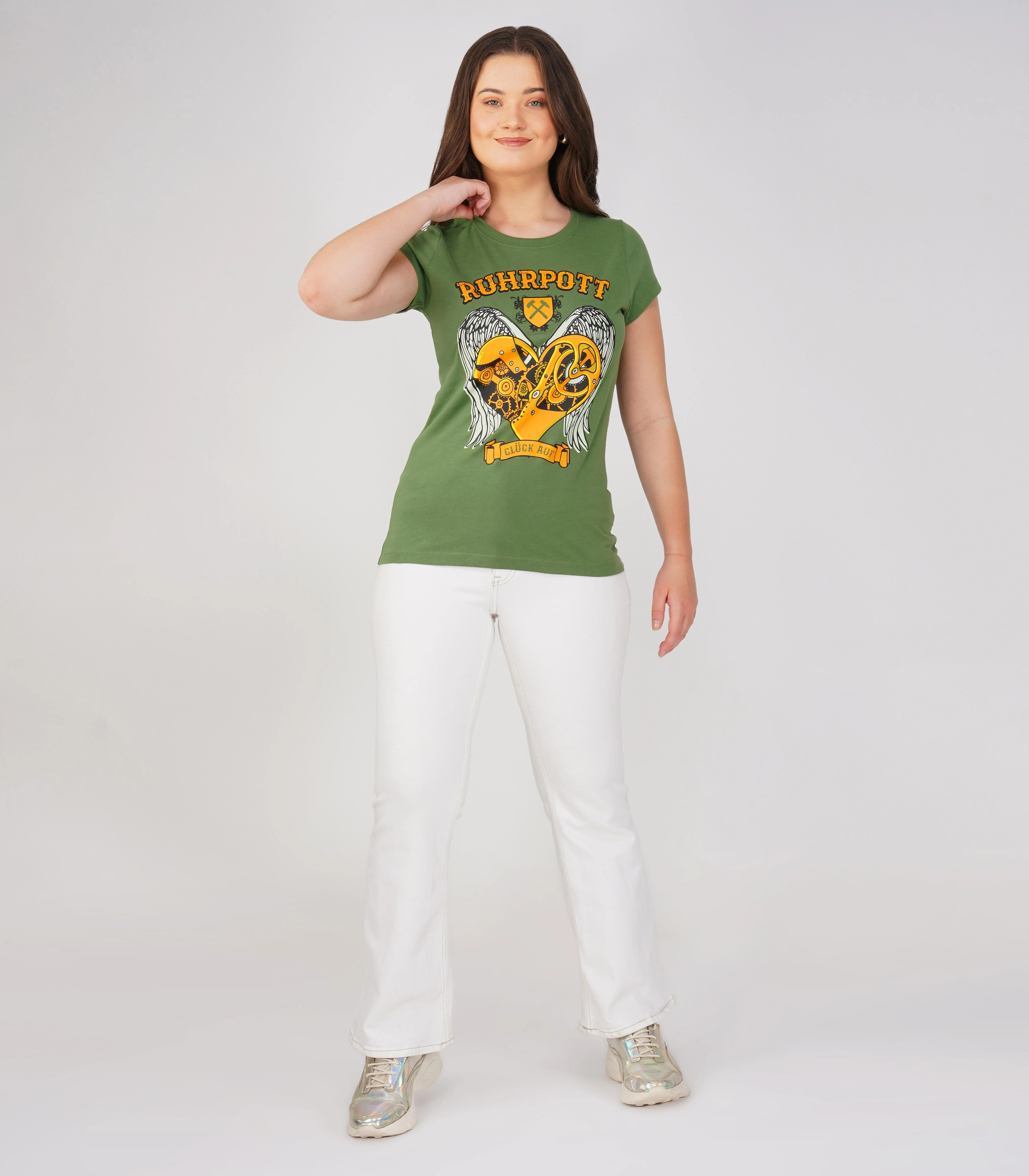 Ruhrpott Rundhalsausschnitt T-Shirt Damen-RRT545 - Image 3