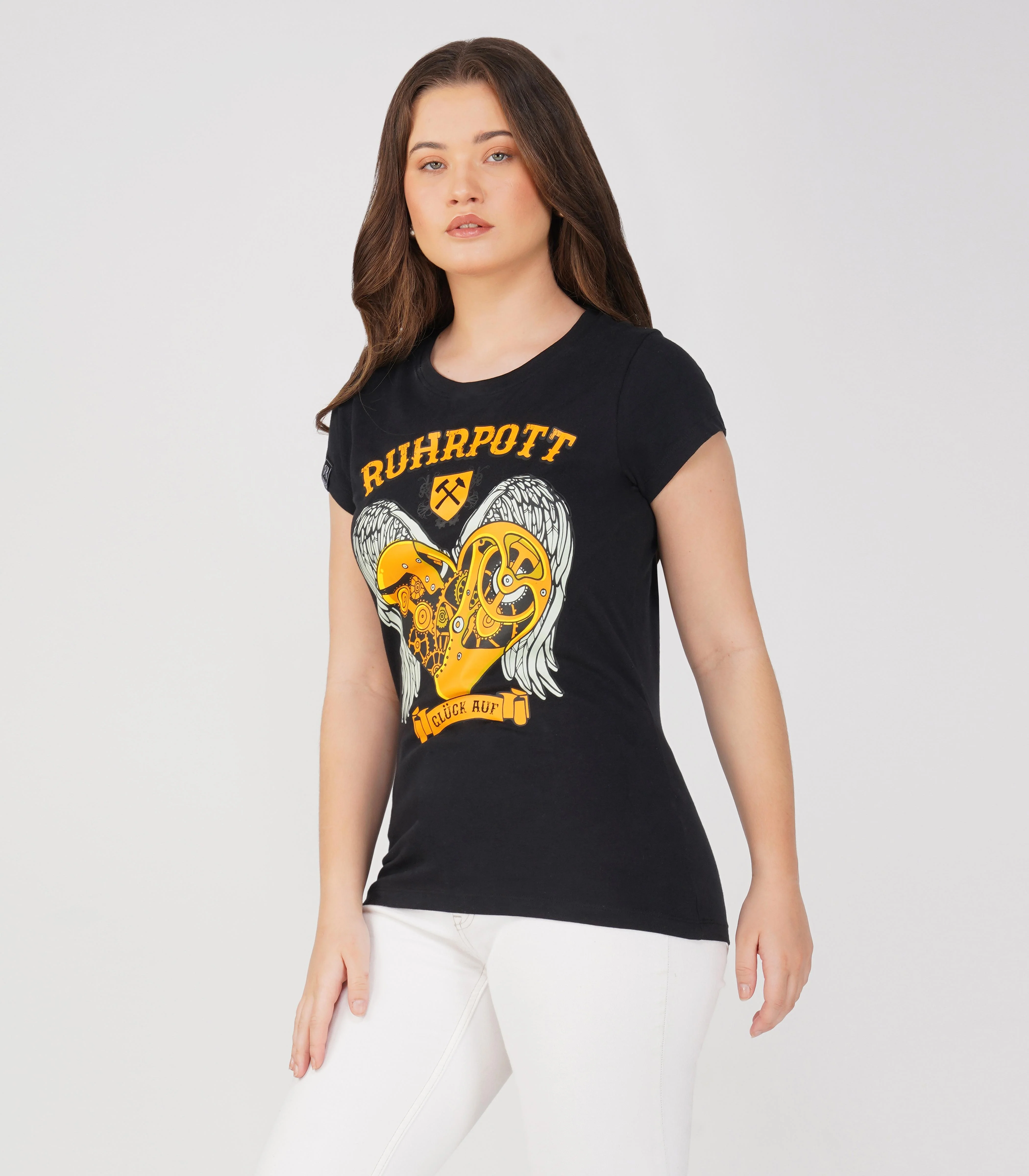 Ruhrpott Rundhalsausschnitt T-Shirt Damen-RRT546
