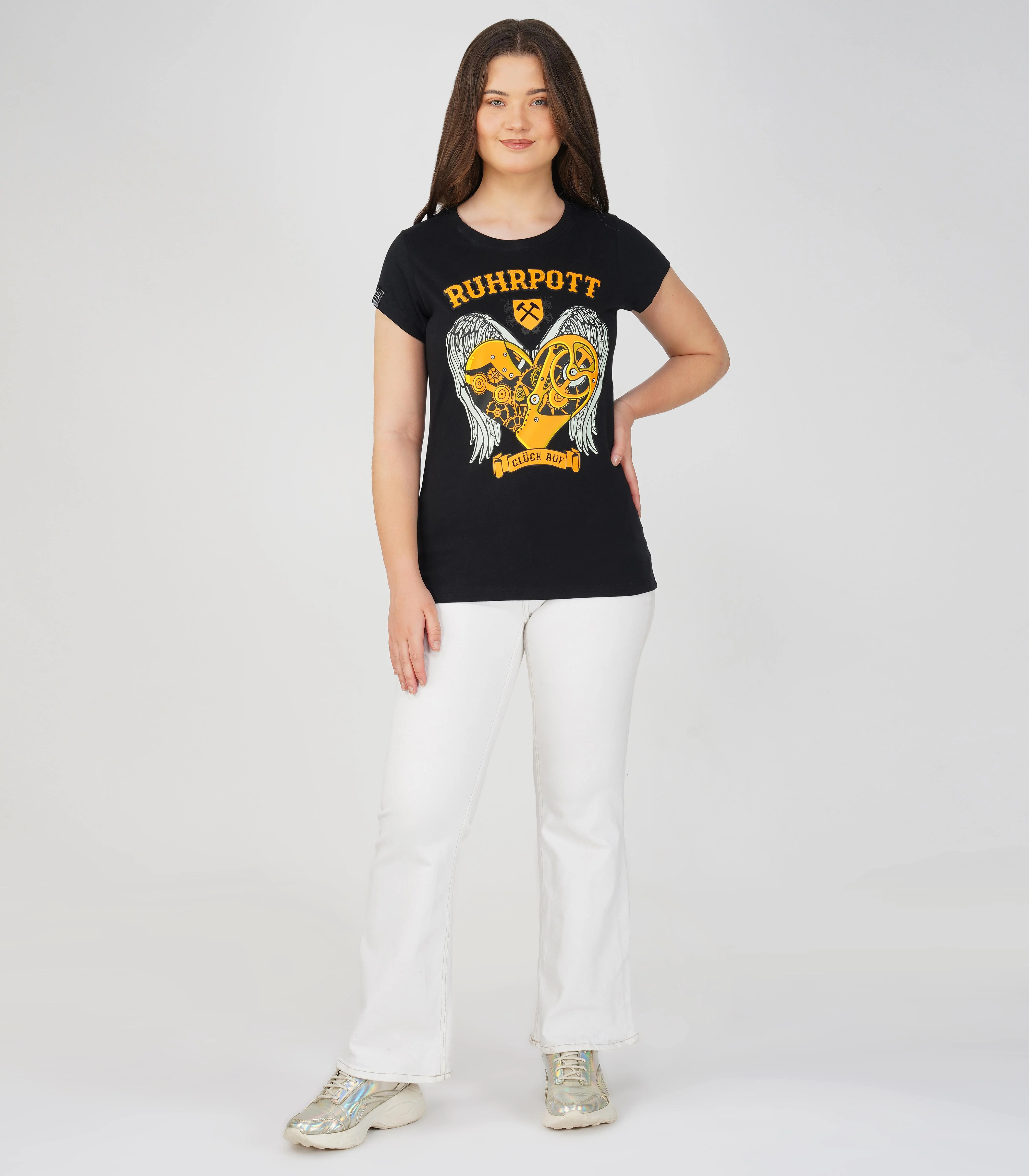 Ruhrpott Rundhalsausschnitt T-Shirt Damen-RRT546 - Image 3
